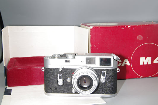 1968 Leica M4 35mm Rangefinder with Elmar 50mm F/2.8 and Original Box