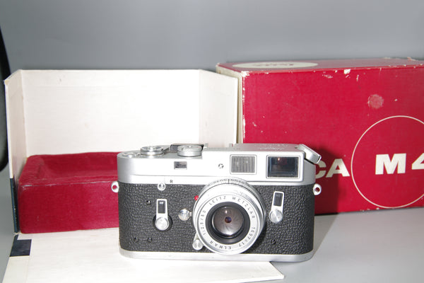 1968 Leica M4 35mm Rangefinder with Elmar 50mm F/2.8 and Original Box