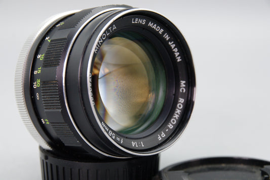 Minolta MC Rokkor-PF 58mm F1.4 Lens – MD Mount – Excellent