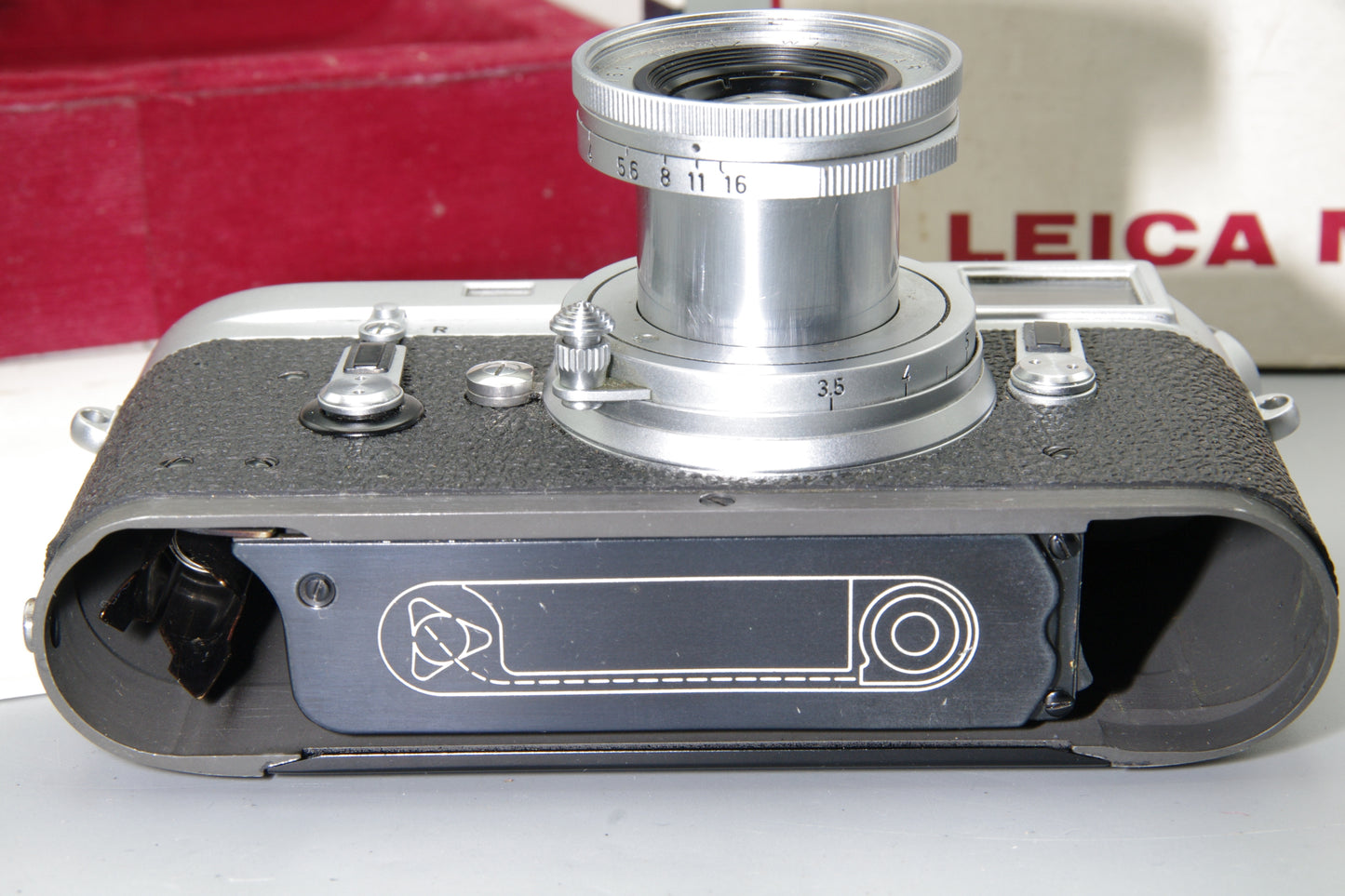 1968 Leica M4 35mm Rangefinder with Elmar 50mm F/2.8 and Original Box