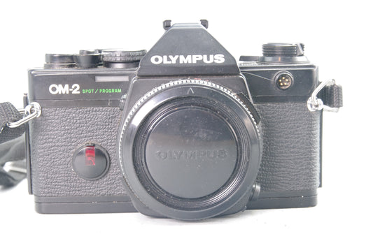 Olympus OM‑2 Spot/Program 35mm SLR Body – New Batteries – Very Good Condition
