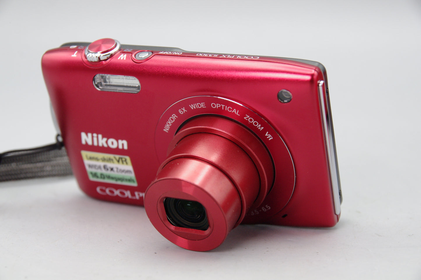 Nikon Coolpix S3300 Red Digital Camera – Tested – Case & Battery – Excellent