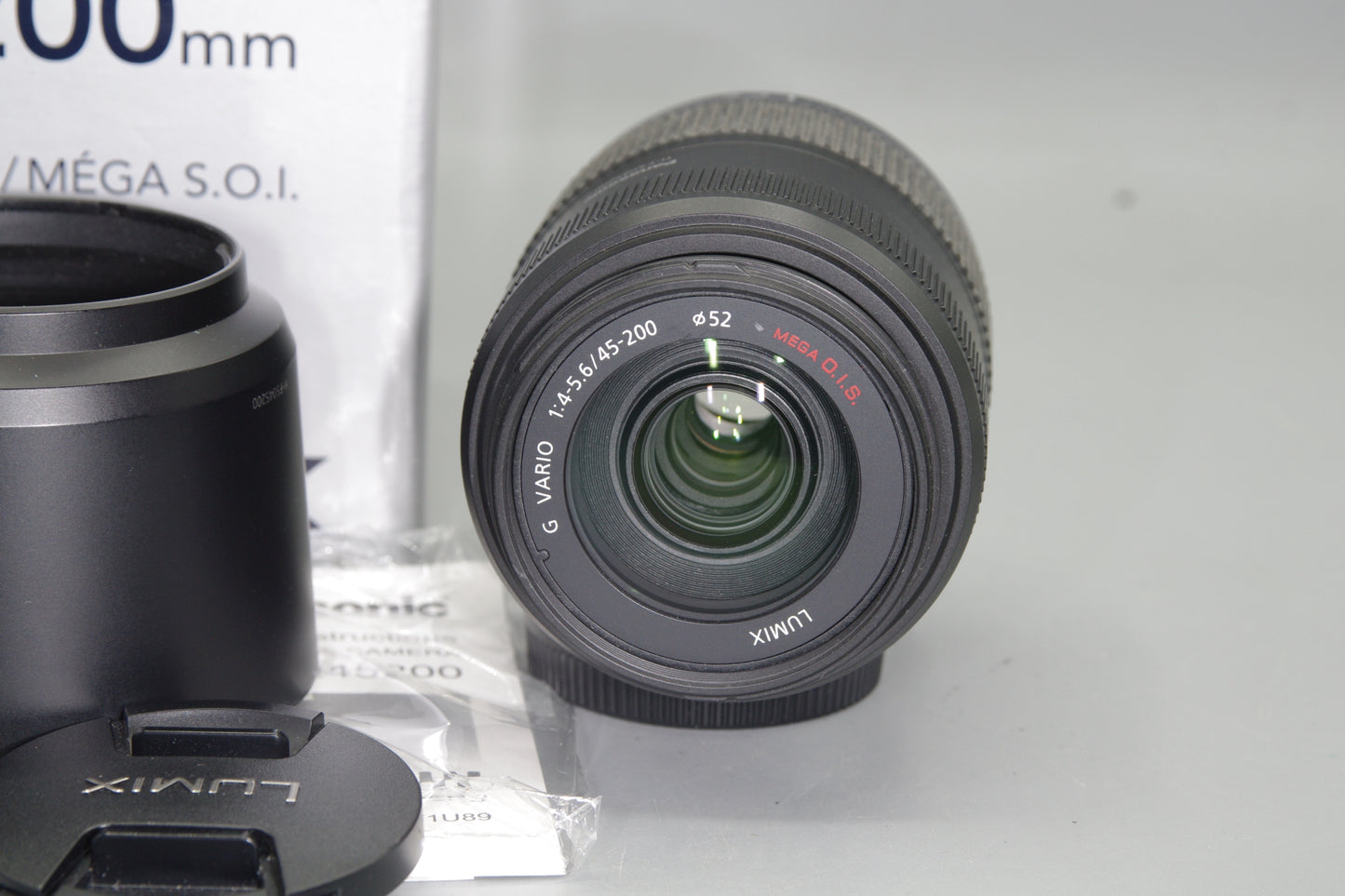 Boxed Lumix G Vario 45-200mm F/4.5-5.6 Mega O.I.S. M4/3 Lens - Excellent