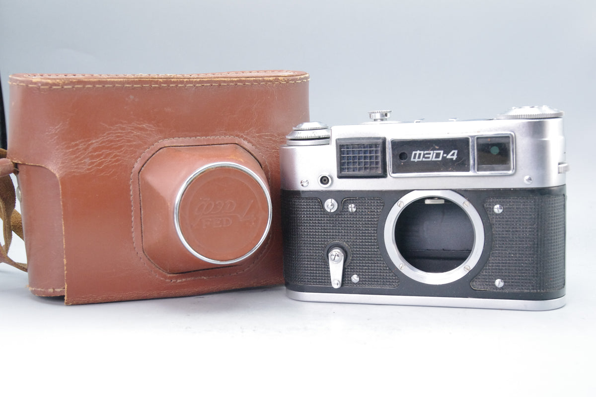 Soviet FED‑4 35mm Rangefinder – Meter Working – Shutter Sticks – With Case