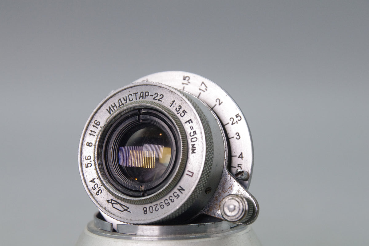 KMZ Industar‑22 50mm f/3.5 Collapsible Lens – Minor Rear Surface Marks – VGC