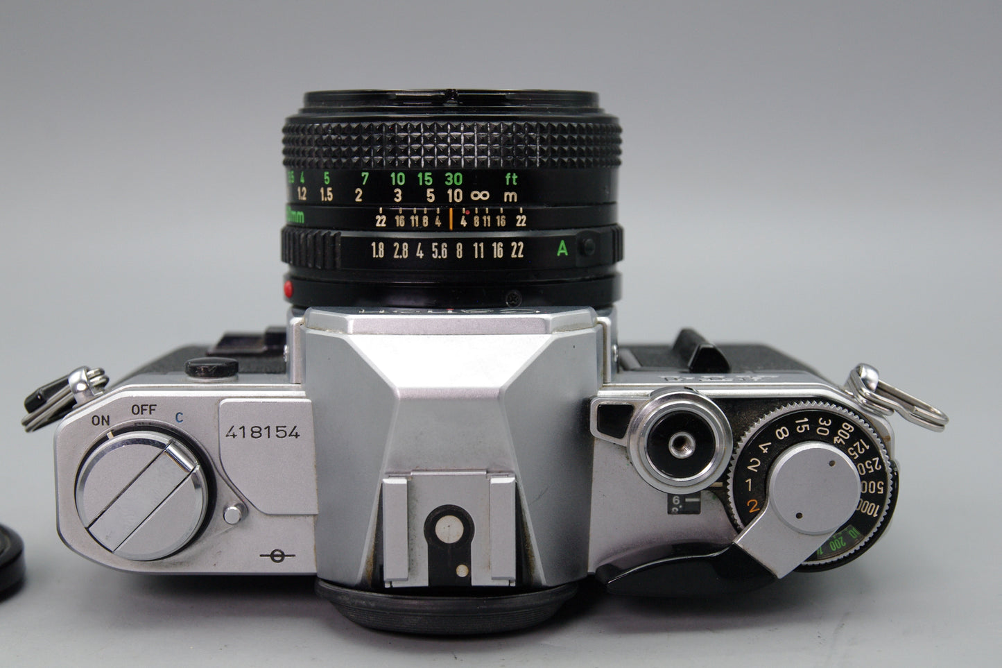 Canon AT‑1 35mm SLR + FD 50mm f/1.8 Lens – Excellent – Tested – New Batteries