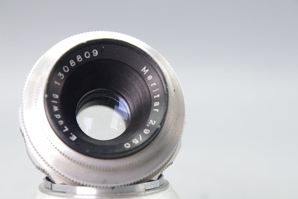 KMZ E. Ludwig Meritar 50mm f/2.9 Lens – Exakta Mount – Very Good Condition