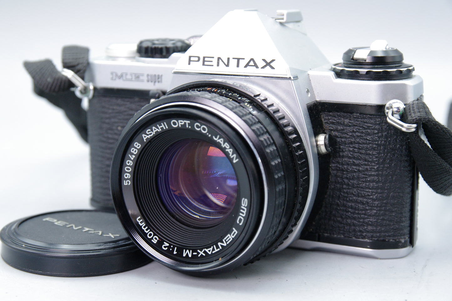 Pentax ME Super 35mm SLR + Pentax‑M 50mm f/2 Lens – Tested – Batteries – VGC
