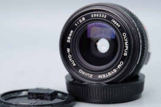 Olympus Zuiko Auto-W 28mm f/2.8 Wide Angle Lens – OM Mount – Excellent