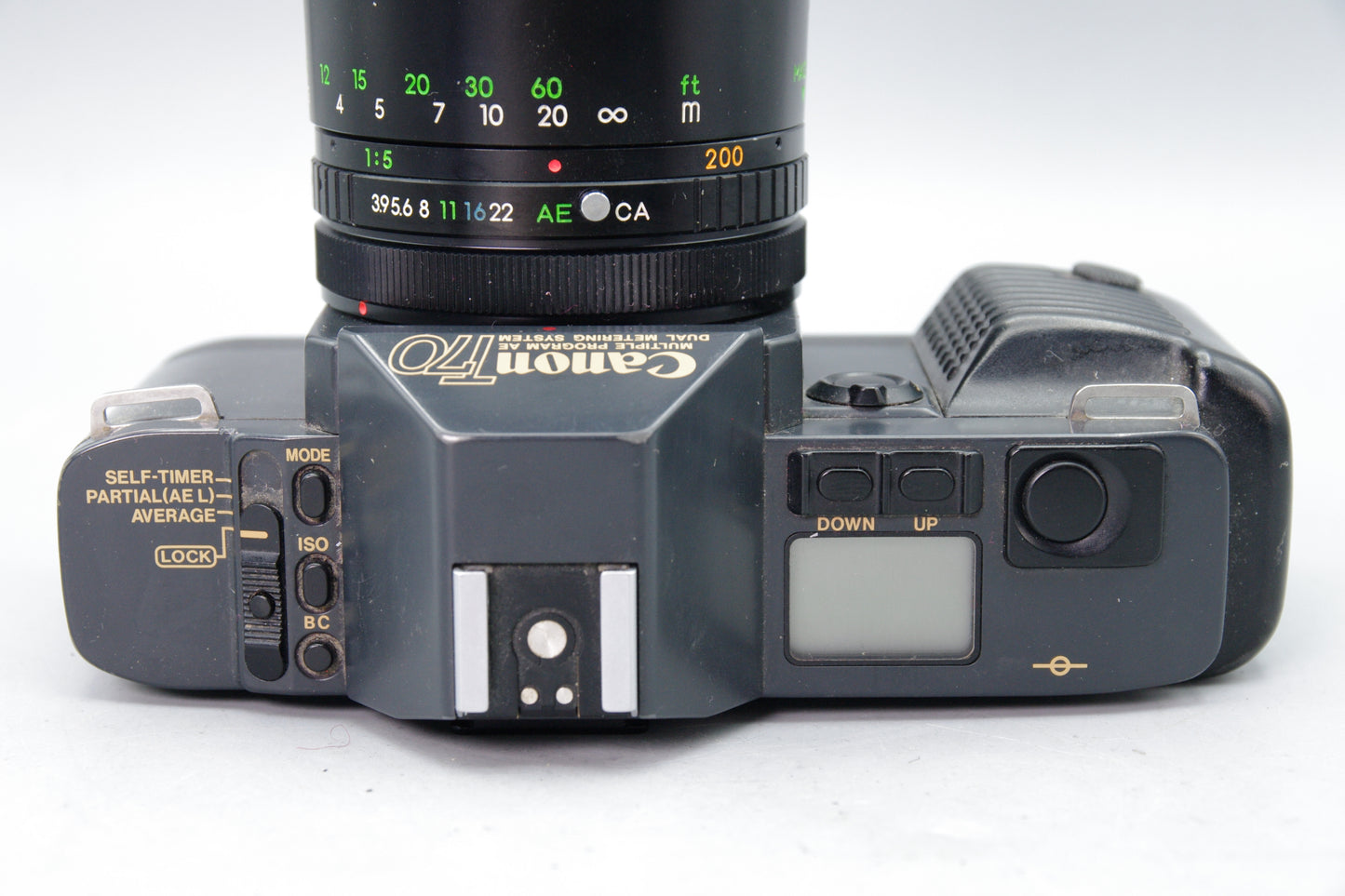 Canon T70 35mm SLR with Sirius 80–200mm Lens – Tested – Very Good Condition