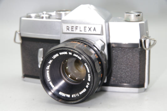 Reflexa Single Lens Reflex Camera + Canon 50mm f/1.9 Lens in Exakta Mount