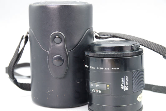 Minolta AF Macro 50mm f/2.8 Lens – A Mount Prime with Caps – Excellent