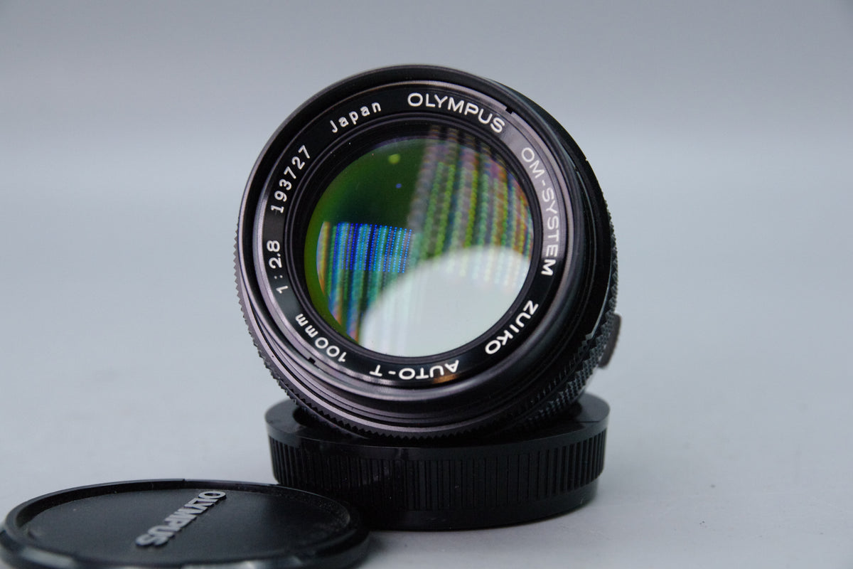 Olympus Zuiko Auto‑T 100mm f/2.8 Lens – OM Mount – With Both Caps & Case