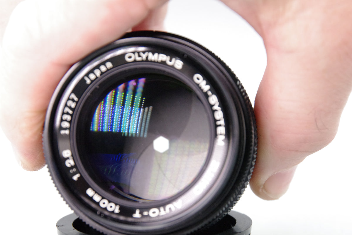 Olympus Zuiko Auto‑T 100mm f/2.8 Lens – OM Mount – With Both Caps & Case