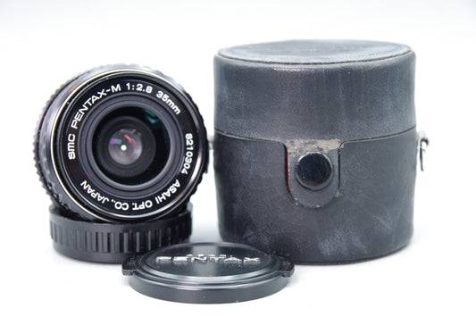 SMC Pentax‑M 35mm F/2.8 Lens – Pentax K Mount – Caps &amp; Case – VGC