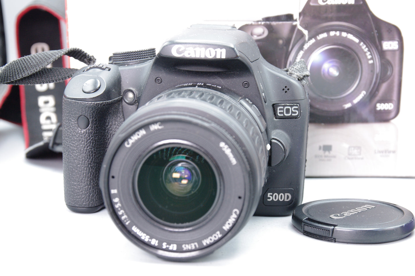 Canon EOS 500D 15.1MP DSLR + 18–55mm Lens –Very Low S/C 4763