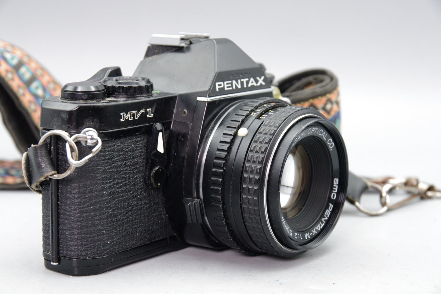 Pentax MV‑1 35mm SLR with Pentax‑M 50mm F/2 Lens – Black – Excellent Condition