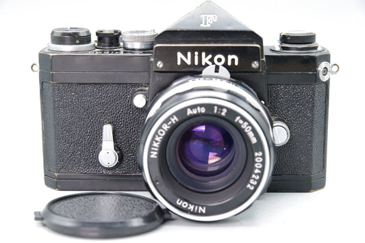 Nikon F 35mm SLR Camera with Nikkor‑H 50mm f/2 Lens – Black – Excellent Condition