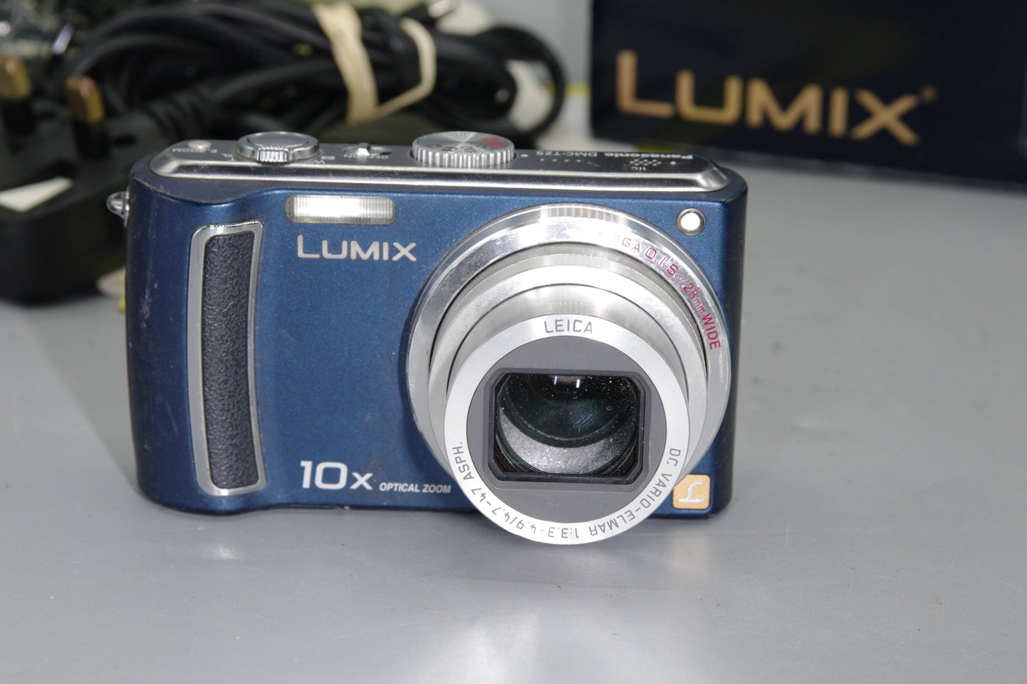 Boxed Blue Panasonic Lumix DMC-TZ5 9.1MP Digital Camera – 10x Leica Zoom, HD Video, 3" LCD