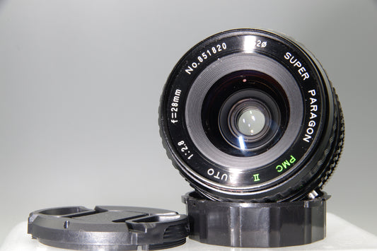 Super Paragon PMC II Auto 28mm F2.8 Lens Canon FD Mount – Wide Angle with Caps