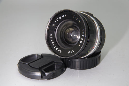 Soligor 28mm f2.8 Preset Wide Angle Lens Minolta MD Mount Manual Focus