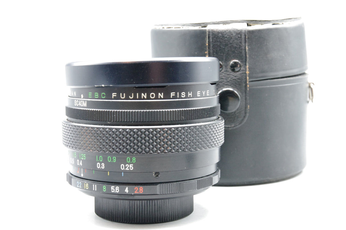 Fuji Fujinon Fish Eye 16mm f28 M42 Lens Case Built in Filters Serviced Excellent