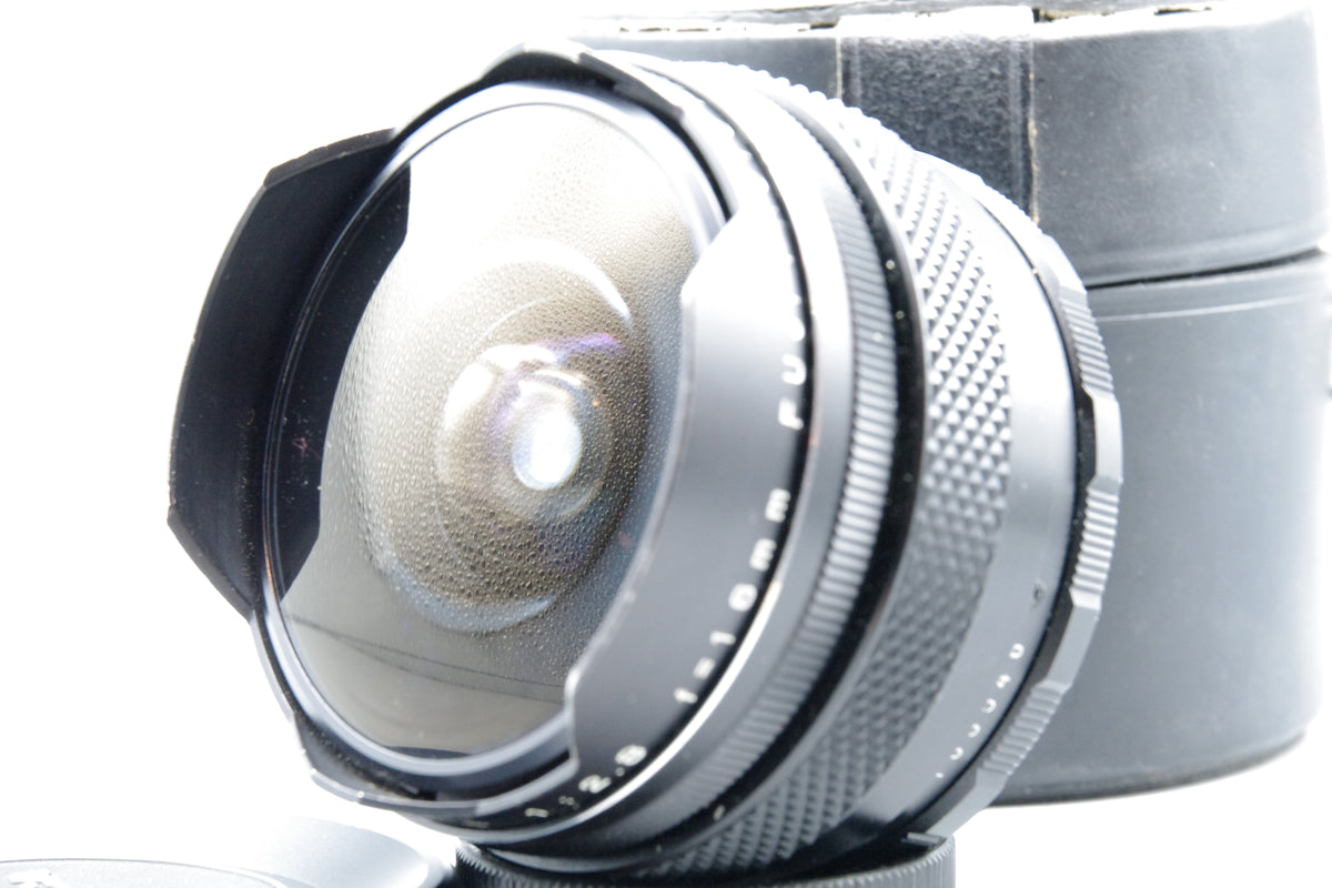 Fuji Fujinon Fish Eye 16mm f28 M42 Lens Case Built in Filters Serviced Excellent