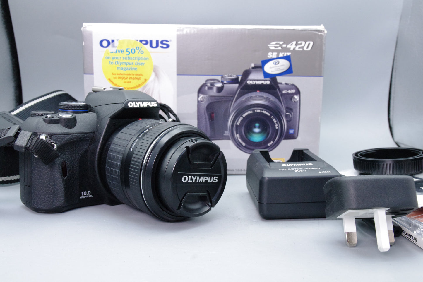 Olympus E‑420 10MP DSLR + 17.5‑45mm – Near Mint – Boxed – S/C 369