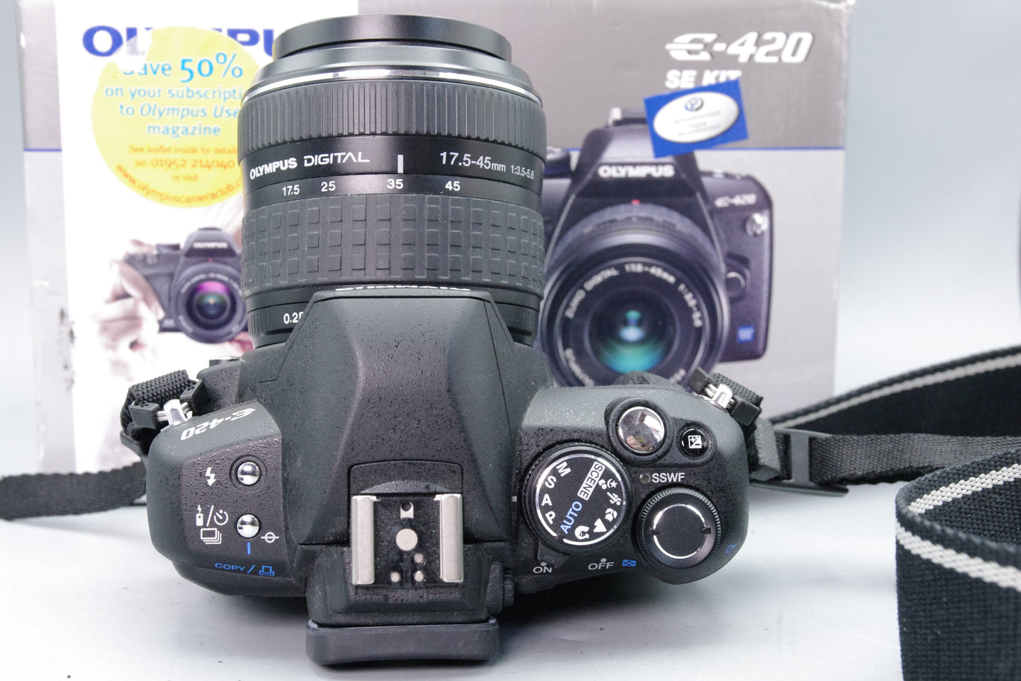 Olympus E‑420 10MP DSLR + 17.5‑45mm – Near Mint – Boxed – S/C 369