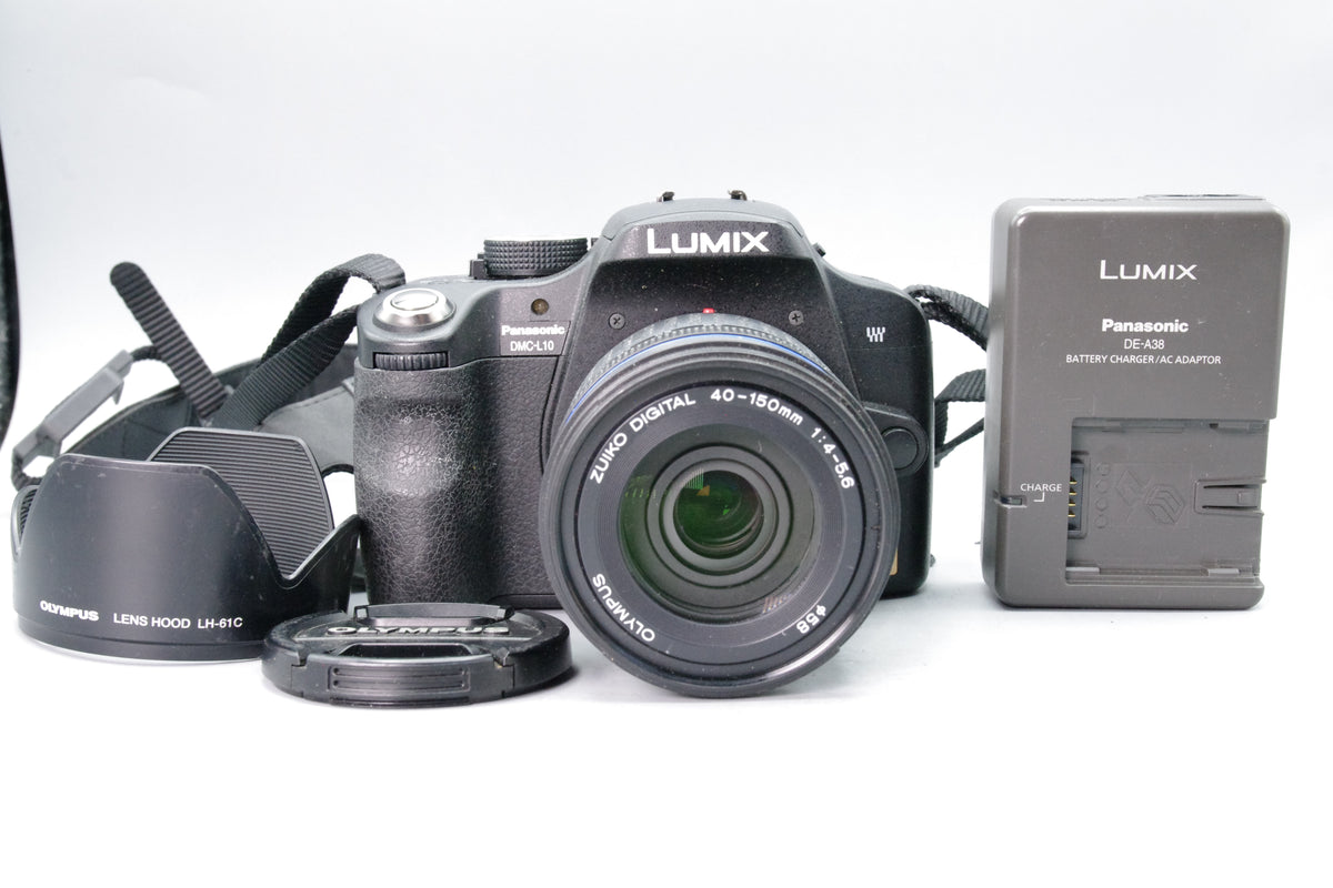 Panasonic Lumix DMC-L10 DSLR Olympus Zuiko 40-150mm Lens Kit Very Good