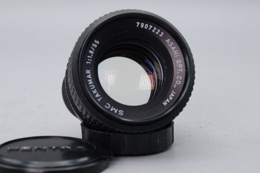 Asahi SMC Takumar 55mm f/1.8 Lens – M42 Mount – Minor Edge Fungus – With Caps