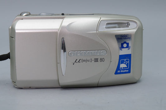 Olympus MJU III Zoom 80 35mm Film Camera – Compact All Weather - Excellent