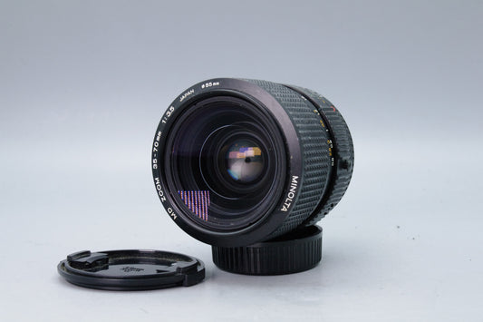 Minolta MD Zoom 35–70mm f/3.5 Lens – Minolta MD Mount – With Caps – Very Good