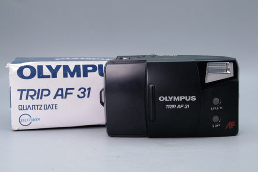 Olympus Trip AF 31 Quartz Date 35mm Point Shoot Film Camera Boxed Very Good