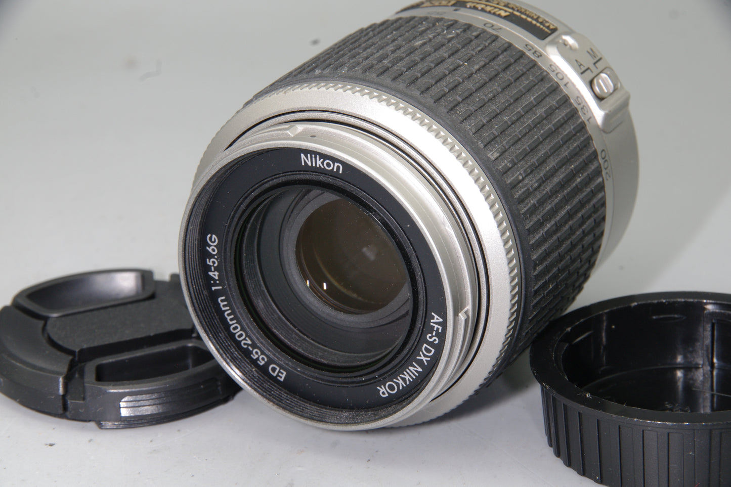 Nikon AF‑S DX 55–200mm f/4–5.6G ED Lens – Silver, Autofocus Telephoto Zoom
