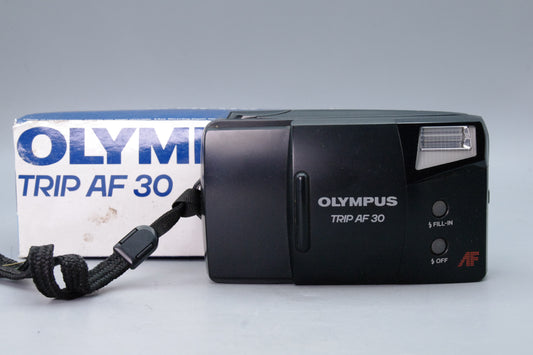 Olympus Trip S 35mm f4.5 Point Shoot Film Camera Boxed Pouch Instructions VGC