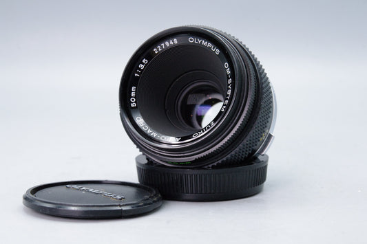 Olympus OM Zuiko Auto‑Macro 50mm f3.5 Lens – Olympus OM Mount – Excellent
