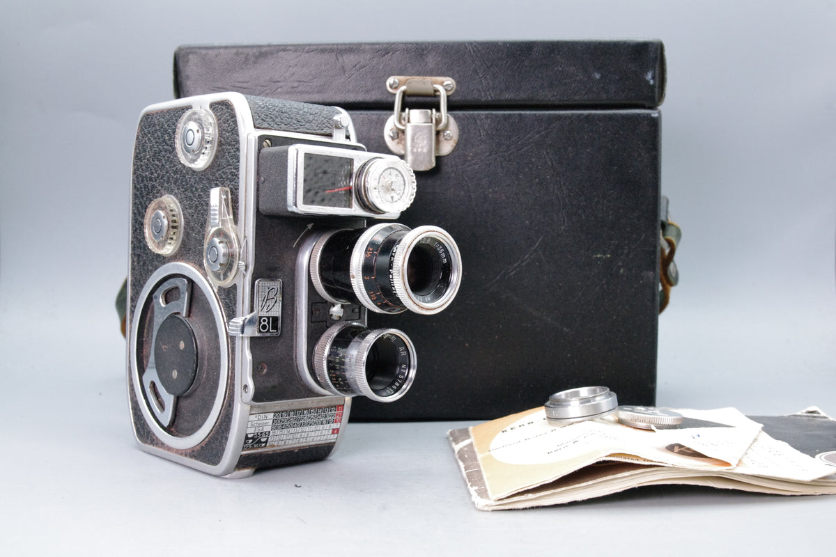 Bolex Paillard B8L 8mm Cine Camera Kern Yvar Lenses Case - Meter Fault
