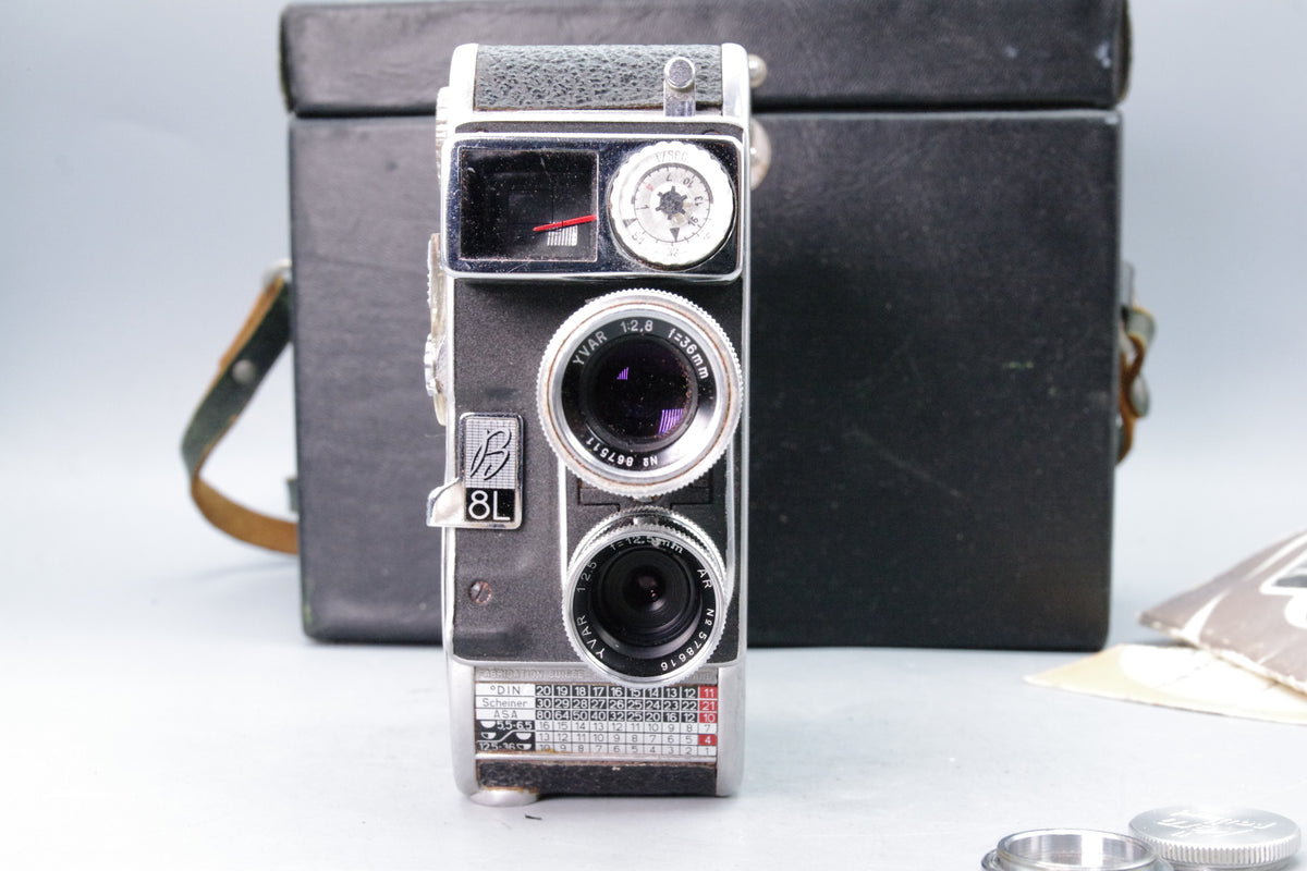 Bolex Paillard B8L 8mm Cine Camera Kern Yvar Lenses Case - Meter Fault