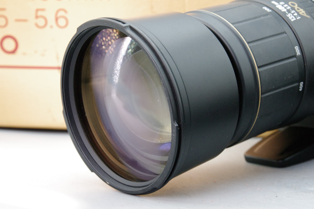 Sigma 135-400mm f4.5-5.6 APO Lens Nikon AF Box Case Hood Collar Excellent