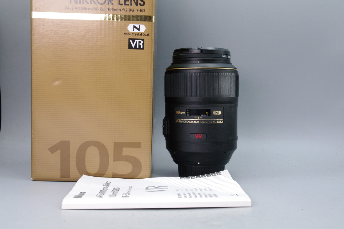 Nikon AF-S VR Micro-Nikkor 105mm f2.8G IF-ED Macro Lens Boxed Excellent
