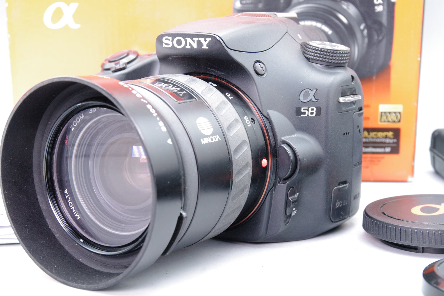 Sony A58 20MP DSLR‑Style Camera + Minolta 35‑105mm Lens – Boxed – S/C 1450