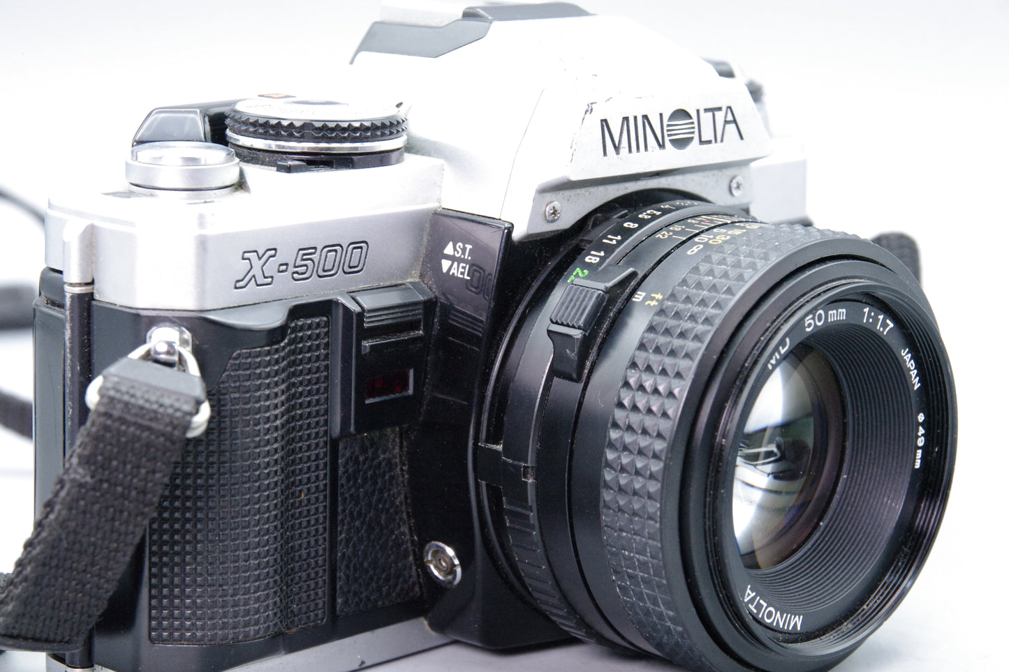 Minolta X-500 35mm SLR + MD 50mm f/1.7 Lens  – VGC – Manual & Auto Modes