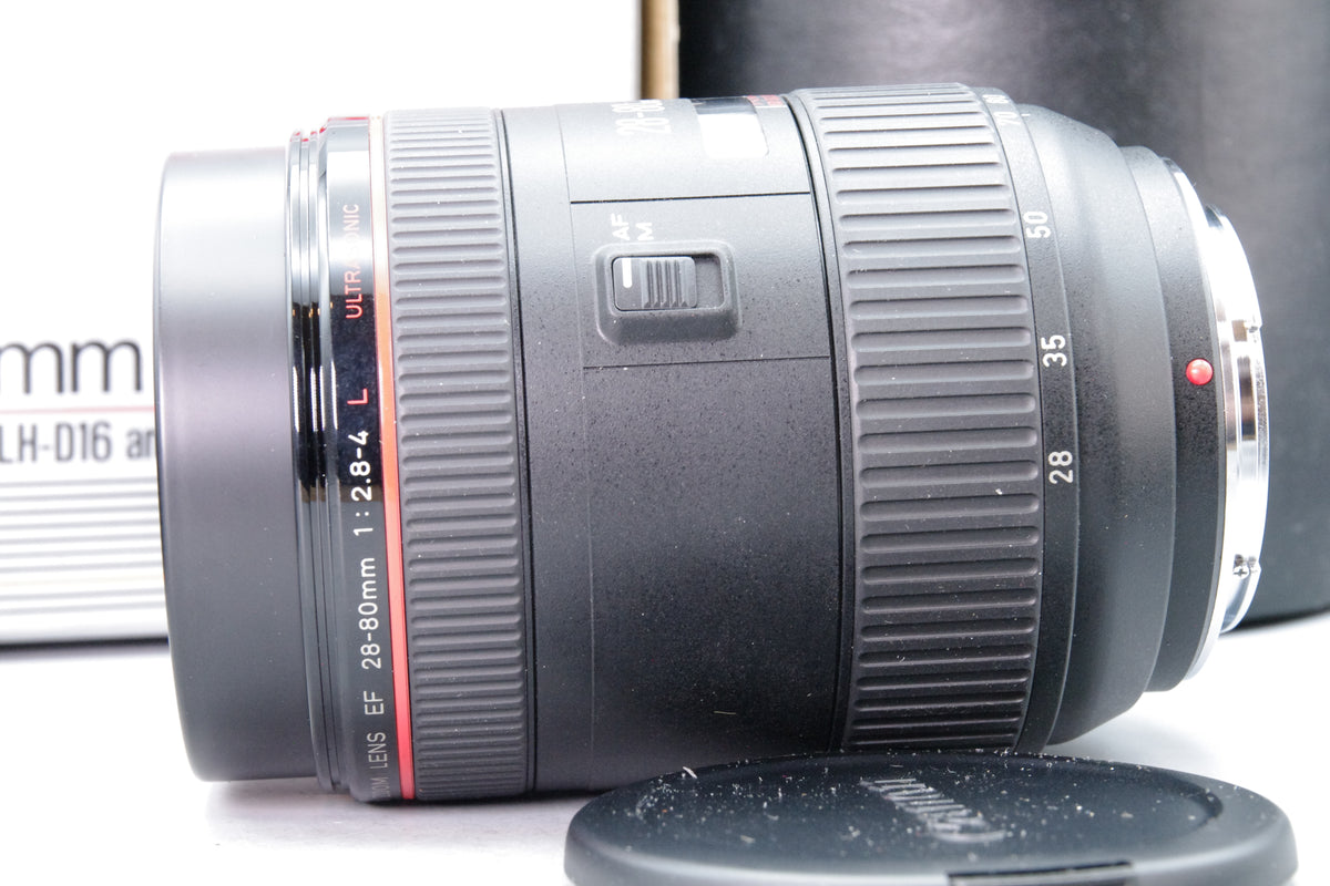 Canon EF 28-80mm f2.8-4 L USM Lens Box Case Hood Caps Excellent