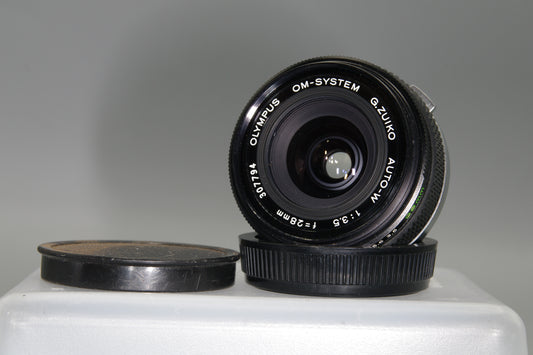 Olympus G.Zuiko Auto-W 28mm F3.5 OM Mount Lens – Excellent Condition