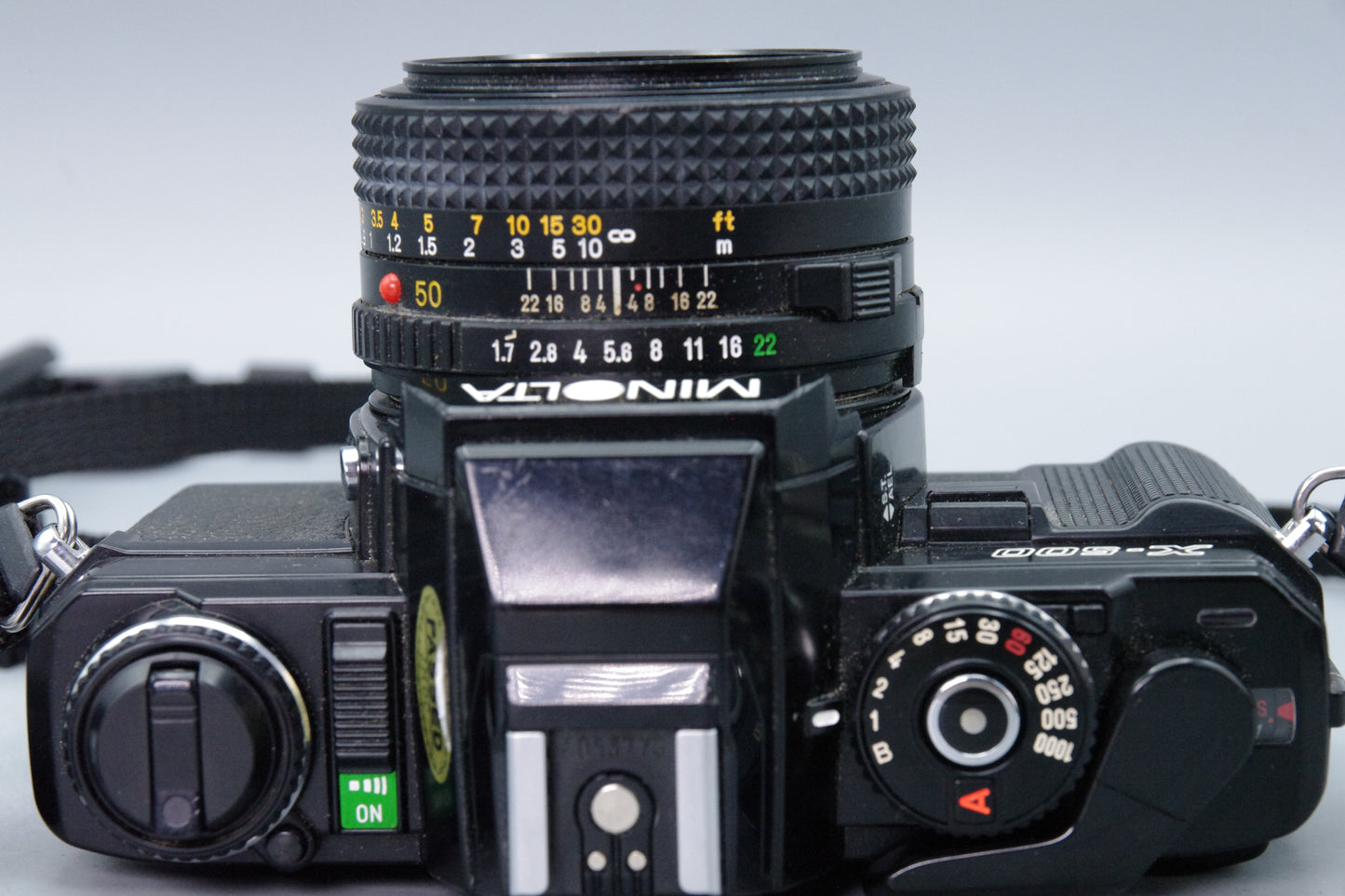 Minolta X-500 35mm SLR + MD 50mm f/1.7 Lens  – VGC – Black