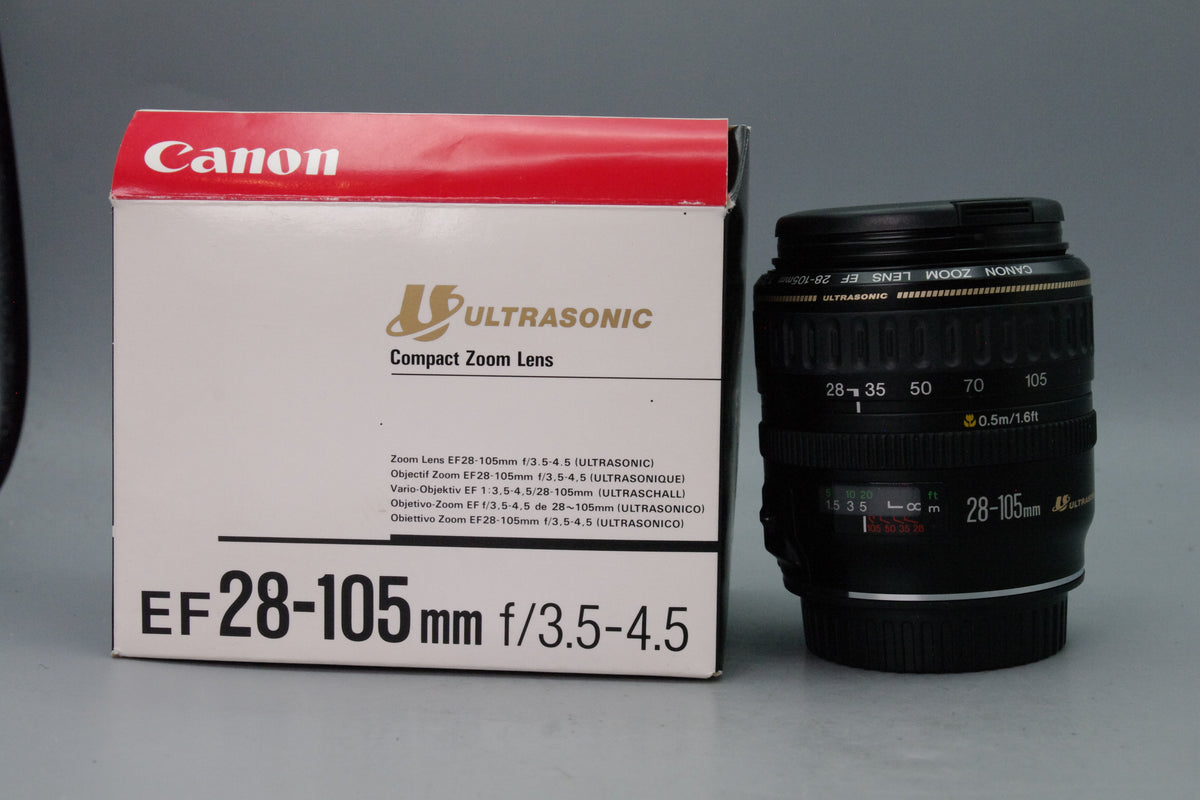Canon EF 28-105mm f3.5-4.5 USM Zoom Lens Box Caps Excellent