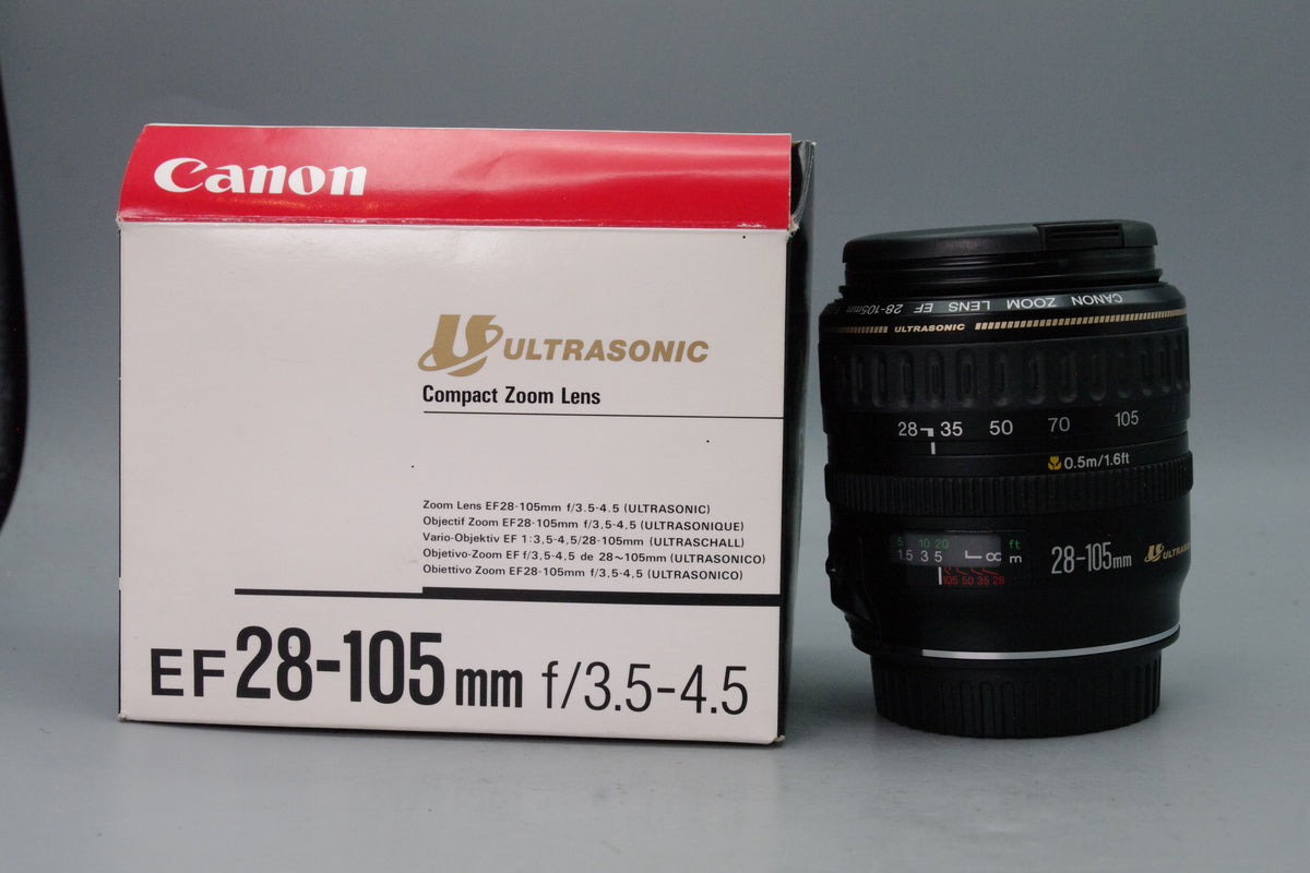 Canon EF 28-105mm f3.5-4.5 USM Zoom Lens Box Caps Excellent