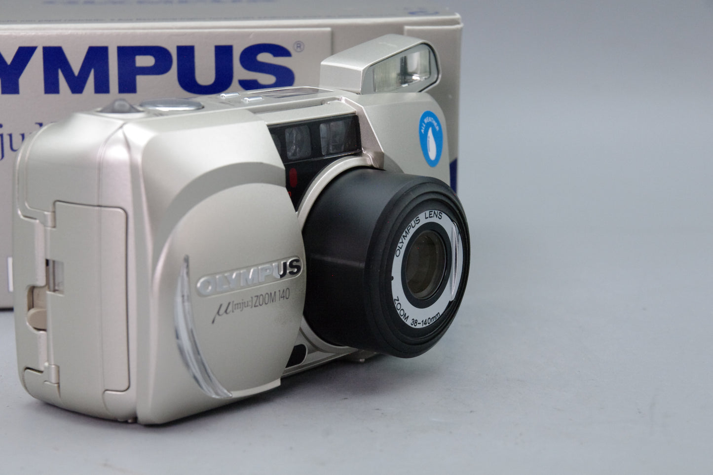 Olympus MJU Zoom 140 Champagne 35mm Film Camera – Tested – Boxed