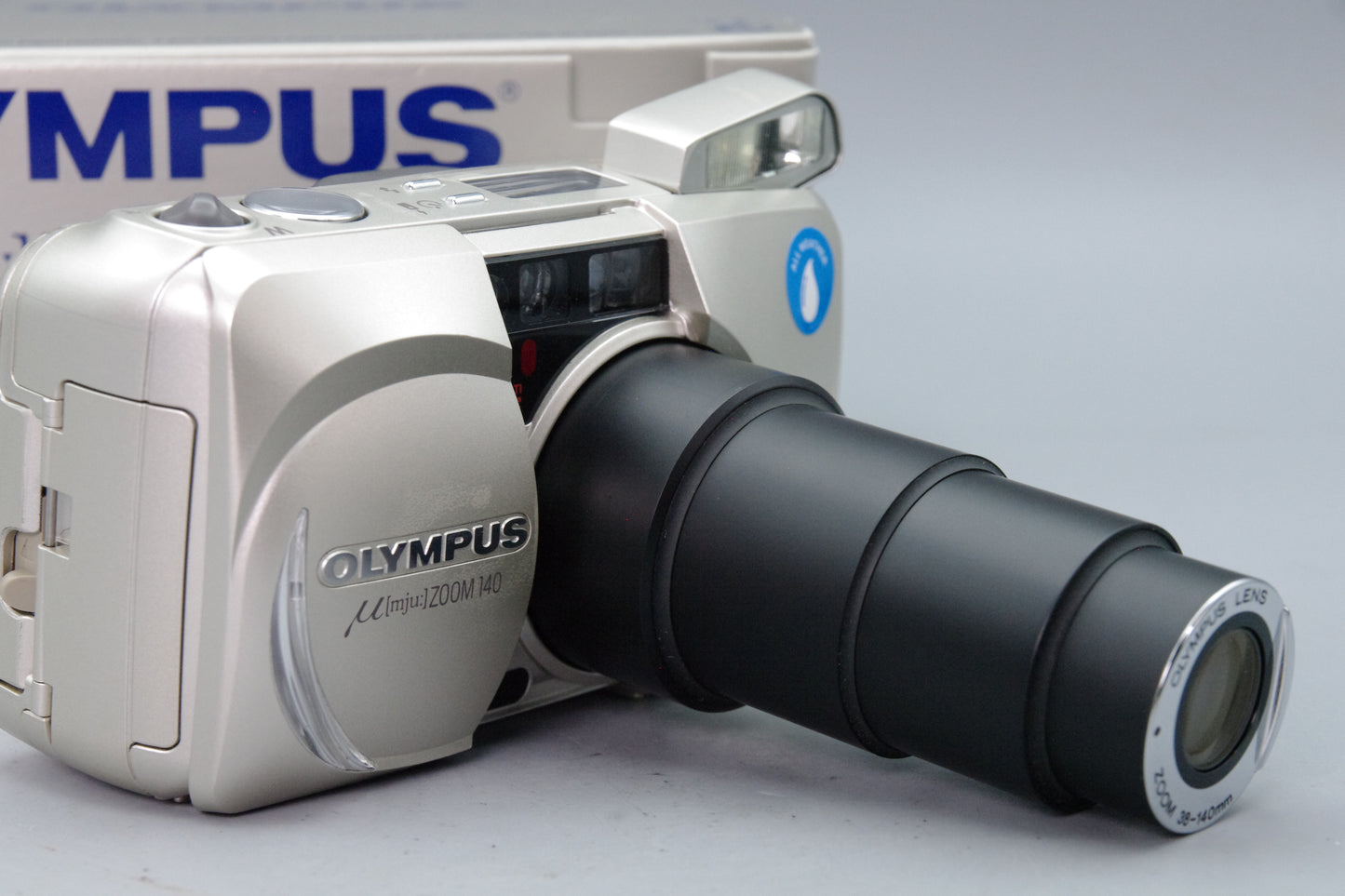 Olympus MJU Zoom 140 Champagne 35mm Film Camera – Tested – Boxed
